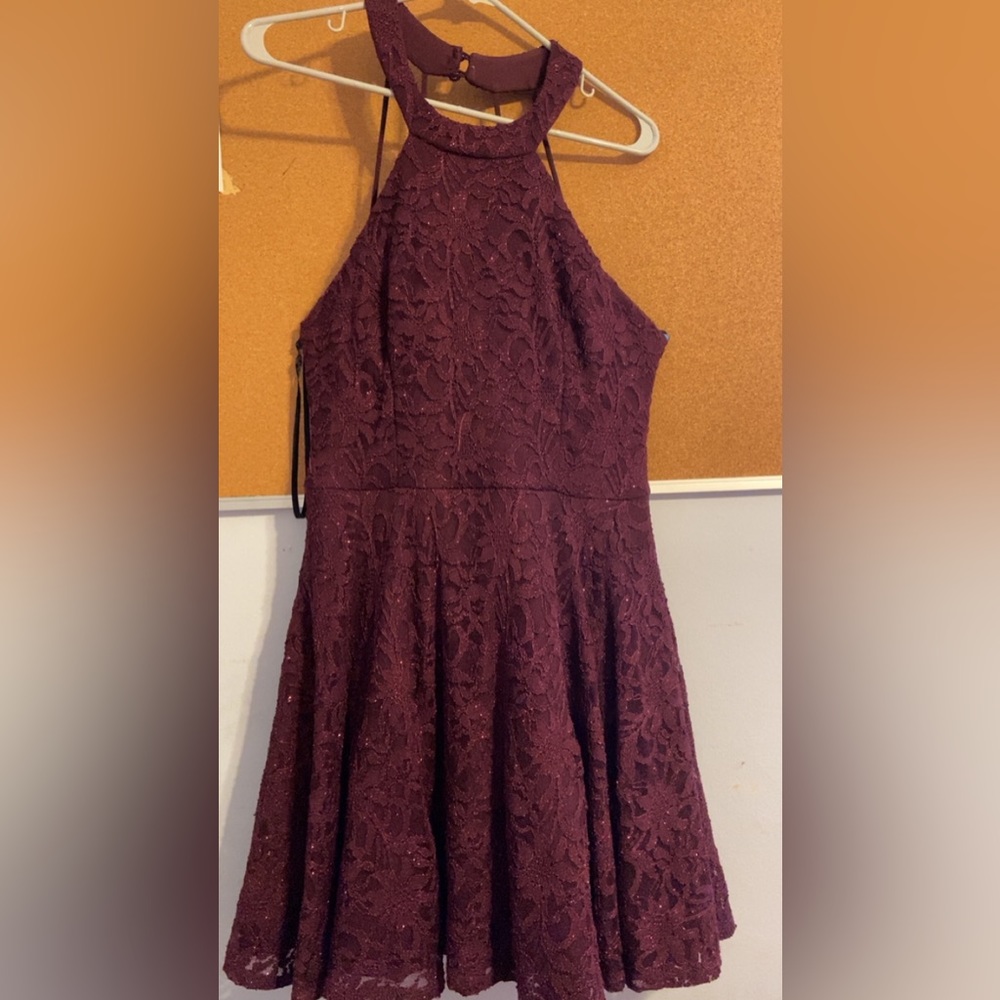 Wine colored homecoming dress